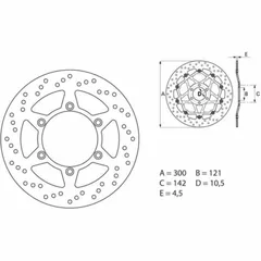 BREMBO Serie Oro Bremsscheibe starr - 68B407D5 für Suzuki DR650, DR750