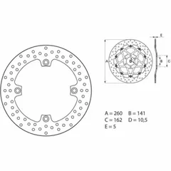 BREMBO Serie Oro Bremsscheibe starr - 68B407E3 für Suzuki DL1000V-STROM, DL650V-STROM, V-STROM1050 Kawasaki KLV1000