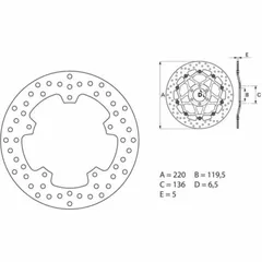 BREMBO Serie Oro Bremsscheibe starr - 68B407F2 für BMW HP4, HP4RACE, M1000RR