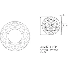 BREMBO Serie Oro Bremsscheibe starr - 68B407F8 für Yamaha T-MAX530, T-MAX560