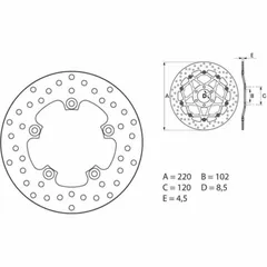 BREMBO Serie Oro Bremsscheibe starr - 68B407G2 für Aprilia RS250, RS50, SCARABEO200
