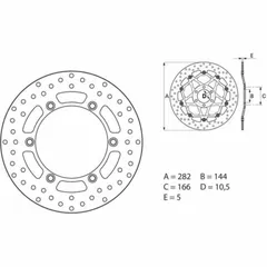 BREMBO Serie Oro Bremsscheibe starr - 68B407G4 für Moto Guzzi CALIFORNIA1100, DAYTONA1000, STONE1100