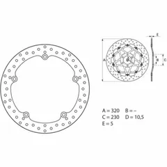 BREMBO Serie Oro Bremsscheibe starr - 68B407G7 für Honda NC700S, NC700X, NC750S
