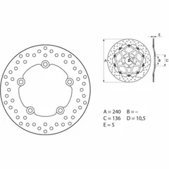 BREMBO Serie Oro Bremsscheibe starr - 68B407G8 für Honda CTX700, NC700S, NC700X