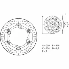 BREMBO Serie Oro Bremsscheibe schwimmend - 78B40812 für Suzuki RM-Z250, RM-Z450