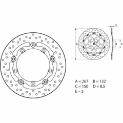 BREMBO Serie Oro Bremsscheibe schwimmend - 78B40817 für Yamaha T-MAX500, T-MAX530, T-MAX560