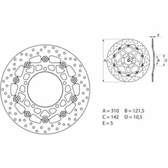 BREMBO Serie Oro Bremsscheibe schwimmend - 78B40866 für Suzuki DL1000V-STROM, DL650V-STROM, GSF1200BANDIT