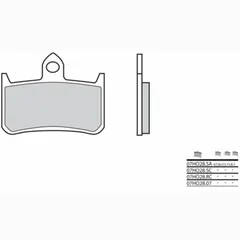 BREMBO Street Sintermetall Bremsbeläge - 07HO28SA für Honda CB1000F, CB900FHORNET, CBR900RR Derbi FDS50