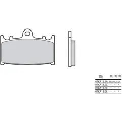 BREMBO Street Sintermetall Bremsbeläge - 07KA13LA für Suzuki GSF1200BANDIT, GSF1250BANDIT, GSF400BANDIT Kawasaki GPZ500, GPZ900, NINJAZX-6R