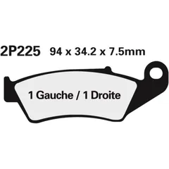 NISSIN Off-Road Halbmetallische Bremsbeläge - 2P-225GS für GAS GAS, Honda, Kawasaki