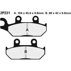 NISSIN Off-Road Halbmetallische Bremsbeläge - 2P-231GS für Yamaha XT500, XT600, XTZ660