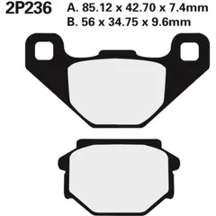 NISSIN Off-Road Halbmetallische Bremsbeläge - 2P-236GS für KTM, Kawasaki, Husqvarna