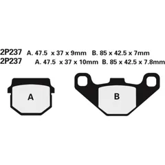 NISSIN Off-Road Halbmetallische Bremsbeläge - 2P-237GS für Kawasaki KDX125, KX100, KX125 Suzuki RM80, RM85