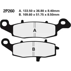 NISSIN Street Halbmetallische Bremsbeläge - 2P-260NS für Kawasaki ER-6F, ER-6N, GPZ1100 Suzuki DL1000V-STROM, DL650V-STROM, DR800