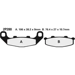 NISSIN Street Halbmetallische Bremsbeläge - 2P-280NS für Kawasaki GPX250, GPZ400, GPZ500 Suzuki GSX1100, RGV250
