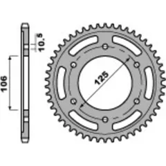 PBR Racing Aluminium Ultra-Light Rear Sprocket - 525 for Husaberg FE390, FE450, FE570 Triumph DAYTONA675, STREETTRIPLE675, TIGER800 4529.46.L