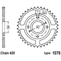 B1 Standard Stahlritzel hinten - 420 für MBK X-POWER Yamaha TZR50