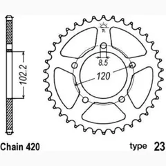B1 Steel Standard Rear Sprocket - 420 for Aprilia RS50