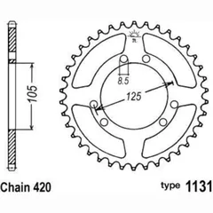 B1 Standard Stahlritzel hinten - 420 JBM400S00B