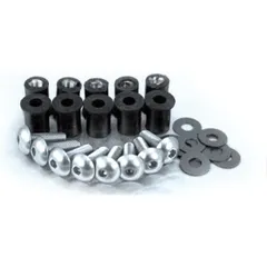 BIHR Ø5mm Screws + Inserts + Washers Kit Aluminium