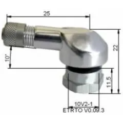 BIHR Ø11,5mm Aluminium Tire Valve Silver