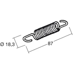 BUZZETTI spring 87x18,3mm for central stand - for: Peugeot BUXY502T, SPEEDAKE502T