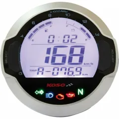 Koso D64 GP Style universal round multi-function LCD digital meter