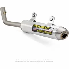 PRO CIRCUIT 304 Muffler Brushed Aluminum/Stainless Steel End Cap for: KTM/Husqvarna for 250EXC, 250SX, 250XC TC250, TE250, TE300