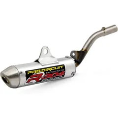 PRO CIRCUIT R-304 Euro Muffler Brushed Aluminum/Stainless Steel End Cap for: Kawasaki KX85