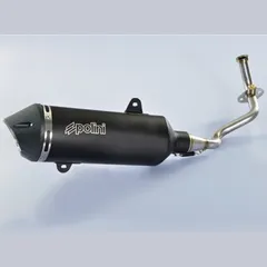 POLINI Maxi-Scooter Full Exhaust System - Black Aluminium Piaggio for MEDLEY125