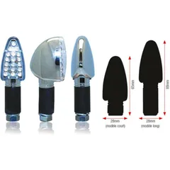 BIHR Triangle LED Indicators Short chromed Universal