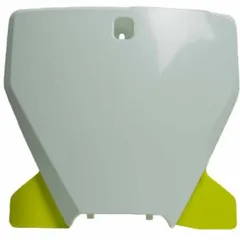 RACETECH Front Number Plate White/Yellow for: Husqvarna TC/FC for FC250, FC350, FC450