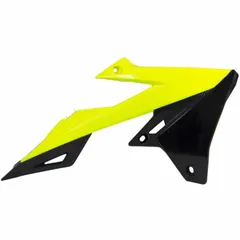 RACETECH Radiator Covers Neon Yellow/Black for: Suzuki RM-Z450 for RM-Z250