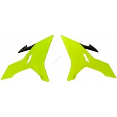 RACETECH Revolution Radiator Covers Neon Yellow Black for: Yamaha