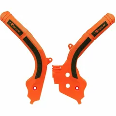 RACETECH Bi-material Frame Guard Orange/Black for KTM 125SX, 125XC-W, 150SX