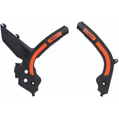 RACETECH Bi-material Frame Guard Black/Orange R-PRTKTMNRAR2