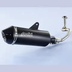 POLINI Maxi-Scooter Full Exhaust System - Black Aluminium Vespa for VESPAGTS