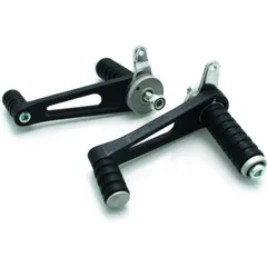 BIHR Tarozzi universal Ø10mm fixed rubber footpegs set black steel
