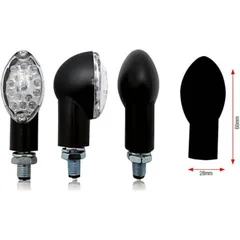 BIHR Oval LED Indicators Black Universal