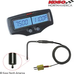 KOSO Dual EGT-02R Meter Temperature & RPM Fast Response Sensor