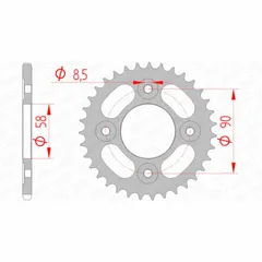 AFAM Steel Standard Rear Sprocket 10117 - 420 for Honda ANF125INNOVA, MSX125