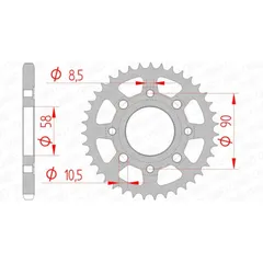 AFAM Steel Standard Rear Sprocket 10201 - 428 for Honda C90CUB, CB125, CG125 Kymco K-PIPE125, ZING125 10201-36
