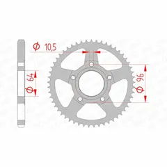 AFAM Steel Standard Rear Sprocket 10203 - 428 for Honda XL125R, XL125S