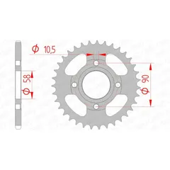 AFAM Steel Standard Rear Sprocket 10214 - 520 for Honda CM250, MTX125, REBEL250