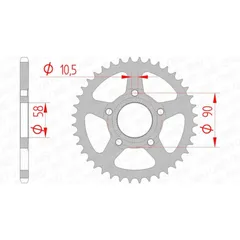 AFAM Steel Standard Rear Sprocket 10215 - 520 for Gilera MXR125, SP01125, SP02125 Honda CRM125, NSR125F, NSR125R 10215-36