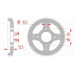 AFAM Steel Standard Rear Sprocket 10216 - 428 for Honda CLR125CITYFLY, NX125, XL125R