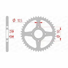 AFAM Steel Standard Rear Sprocket 10221 - 520 for Honda CA125, REBEL250, VT125C KTM 125DUKE, 200DUKE 10221-41