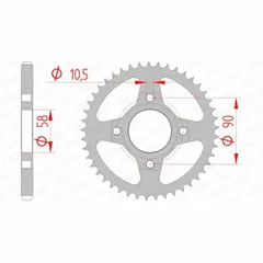 AFAM Standard Stahlritzel hinten 10223 - 428 für Daelim, Honda, Mash 10223-45