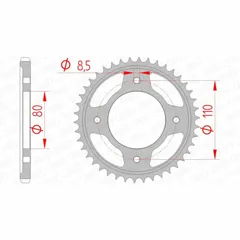 AFAM Standard Stahlritzel hinten 10235 - 428 für Honda CBF125