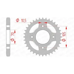 AFAM Standard Stahlritzel hinten 10401 - 530 für Honda CB250, CB350, CB360 10401-38